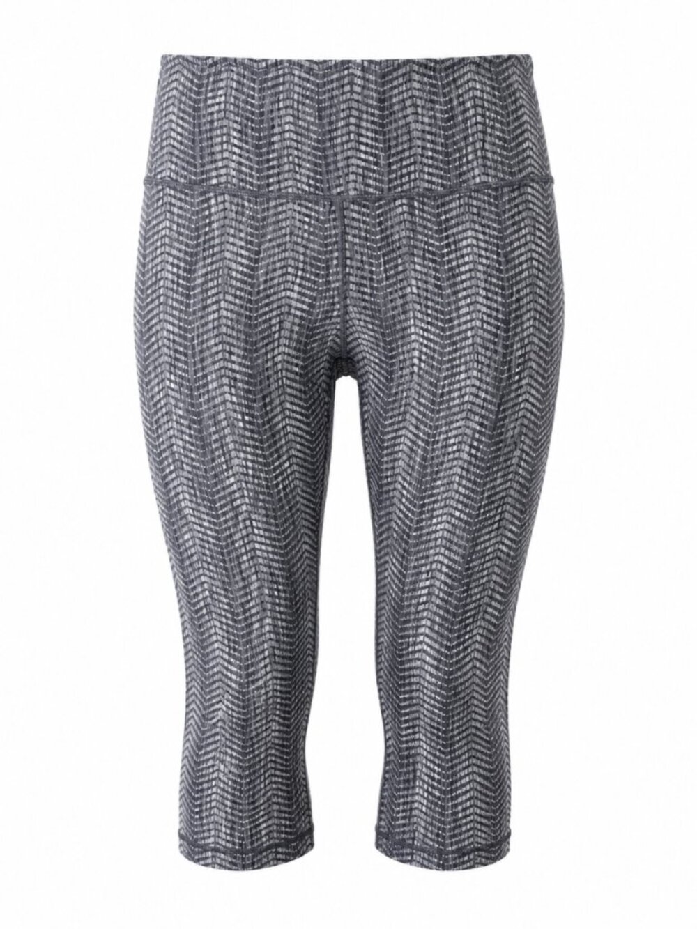 🍋 2/50 Lululemon Wunder Under Crop Grey White Arrow Jacquard Leggings Size 10